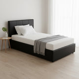 PU Leather Single Bed Ensemble Frame - 45-Degree Angle