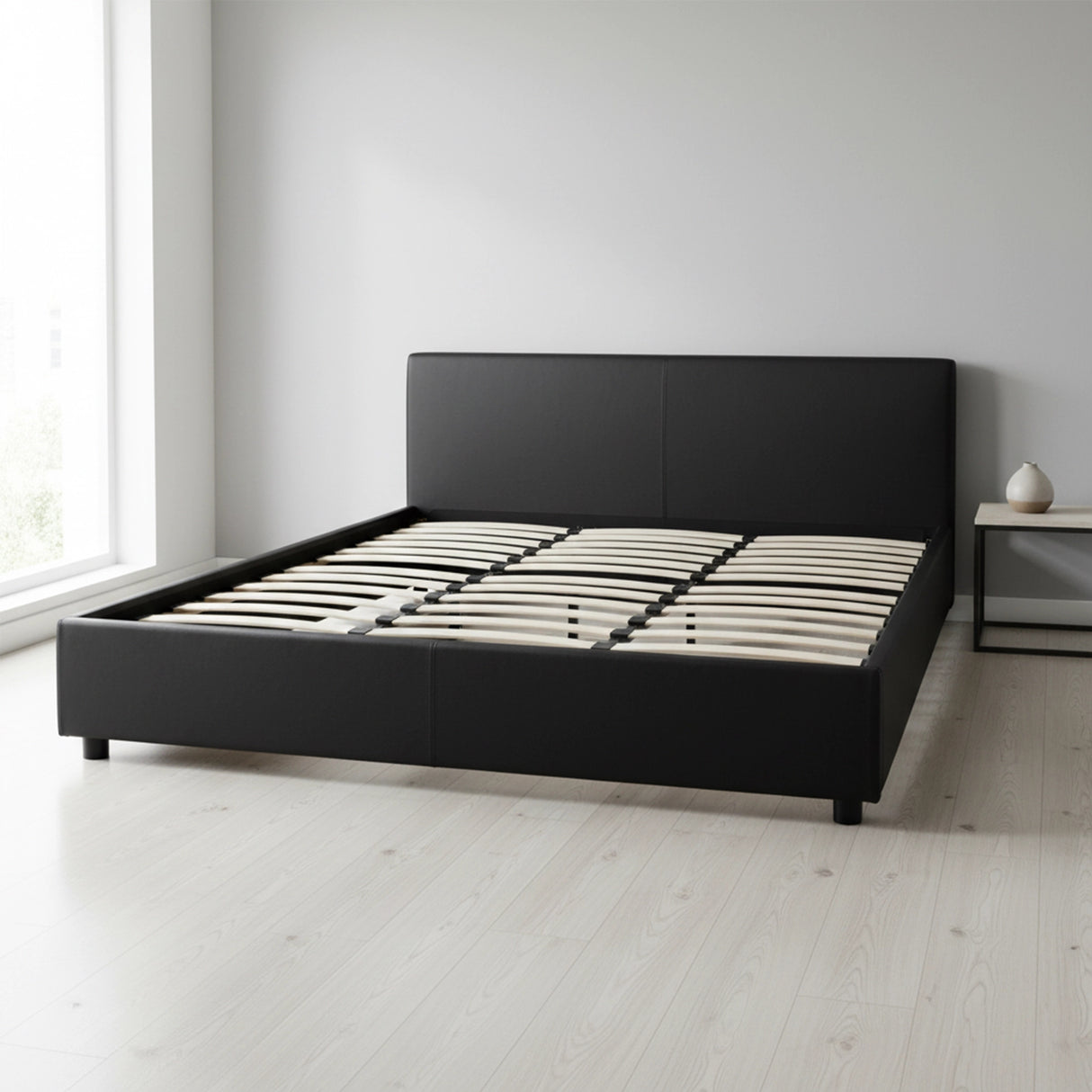 PU Leather King Bed Ensemble Frame
