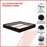 PU Leather King Bed Ensemble Frame - Side View