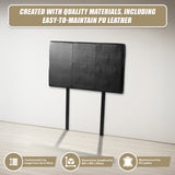 PU Leather Single Bed Headboard Bedhead - Black - Low Angle