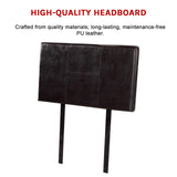 PU Leather Single Bed Headboard Bedhead - Brown - Extra Image