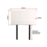 PU Leather Single Bed Headboard Bedhead - White - Extra Image