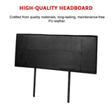 PU Leather Double Bed Headboard Bedhead - Black - Extra Image