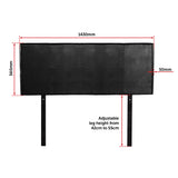 PU Leather Double Bed Headboard Bedhead - Black - Extra Image