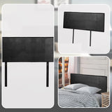 PU Leather Double Bed Headboard Bedhead - Black - Close-Up Angle