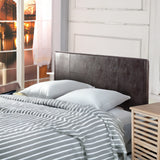 PU Leather Double Bed Headboard Bedhead - Brown - Rear View