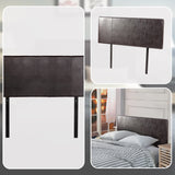 PU Leather Double Bed Headboard Bedhead - Brown - Close-Up Angle