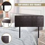 PU Leather Double Bed Headboard Bedhead - Brown - Low Angle