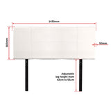 PU Leather Double Bed Headboard Bedhead - White - Extra Image