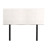 PU Leather Double Bed Headboard Bedhead - White - Side View