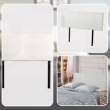 PU Leather Double Bed Headboard Bedhead - White - Close-Up Angle