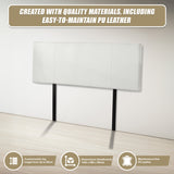PU Leather Double Bed Headboard Bedhead - White