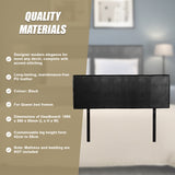 PU Leather Queen Bed Headboard Bedhead - Black - Extra Image
