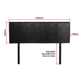 PU Leather Queen Bed Headboard Bedhead - Black - Extra Image