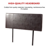 PU Leather Queen Bed Headboard Bedhead - Brown