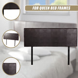 PU Leather Queen Bed Headboard Bedhead - Brown - Extra Image
