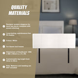 PU Leather Queen Bed Headboard Bedhead - White - Extra Image