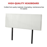 PU Leather Queen Bed Headboard Bedhead - White - Extra Image