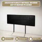 PU Leather King Bed Headboard Bedhead - Black - Low Angle