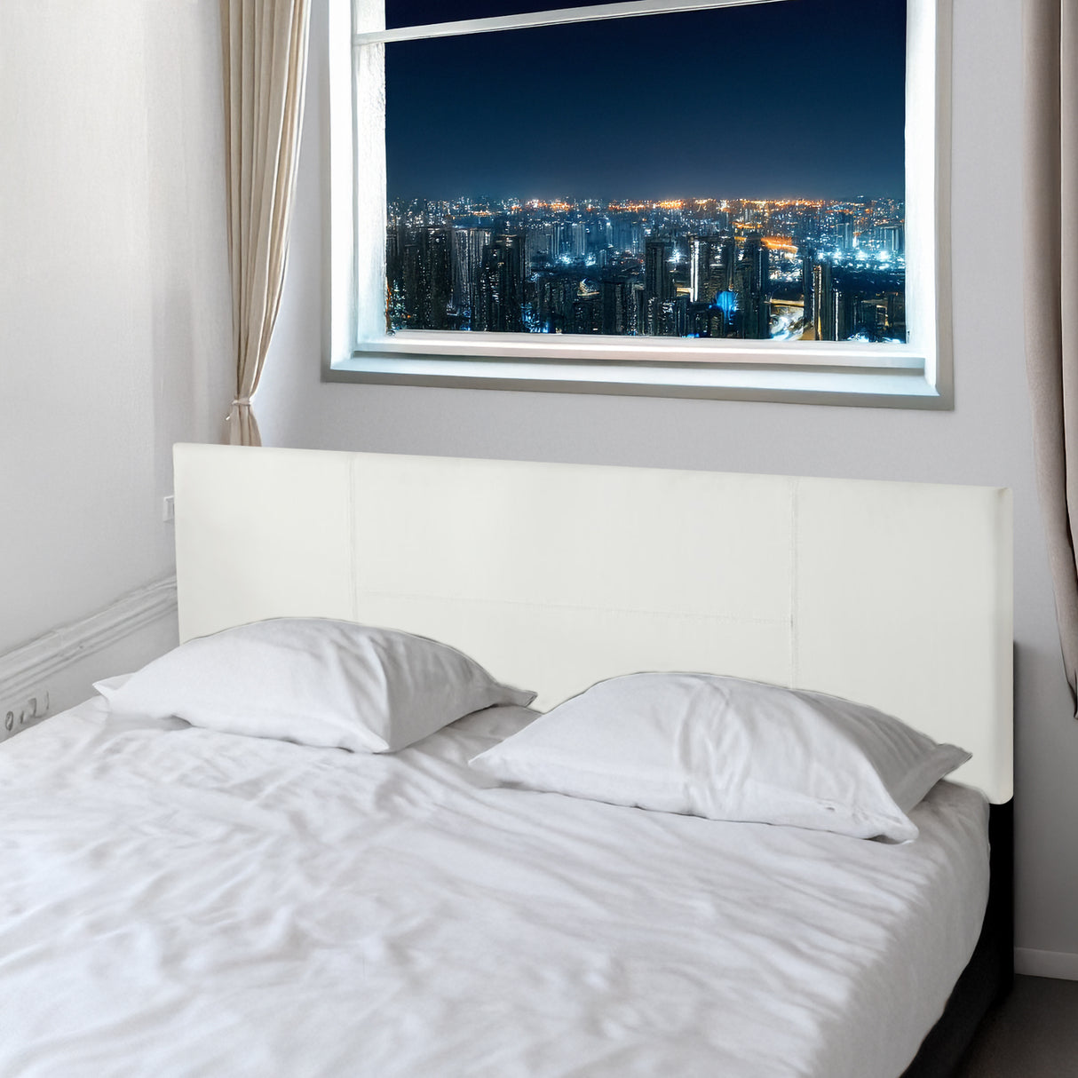 PU Leather King Bed Headboard Bedhead - White