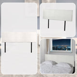 PU Leather King Bed Headboard Bedhead - White - Close-Up Angle
