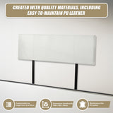 PU Leather King Bed Headboard Bedhead - White - Low Angle