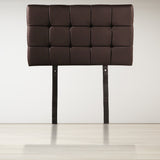 PU Leather Single Bed Deluxe Headboard Bedhead - Brown - Top-Down View