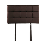 PU Leather Single Bed Deluxe Headboard Bedhead - Brown - Rear View