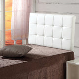 PU Leather Single Bed Deluxe Headboard Bedhead - White - Side View