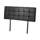PU Leather Double Bed Deluxe Headboard Bedhead - Black