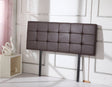 PU Leather Double Bed Deluxe Headboard Bedhead - Brown