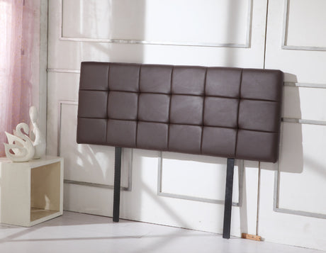 PU Leather Double Bed Deluxe Headboard Bedhead - Brown