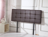 PU Leather Double Bed Deluxe Headboard Bedhead - Brown