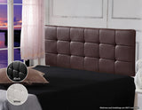 PU Leather Double Bed Deluxe Headboard Bedhead - Brown - Front View