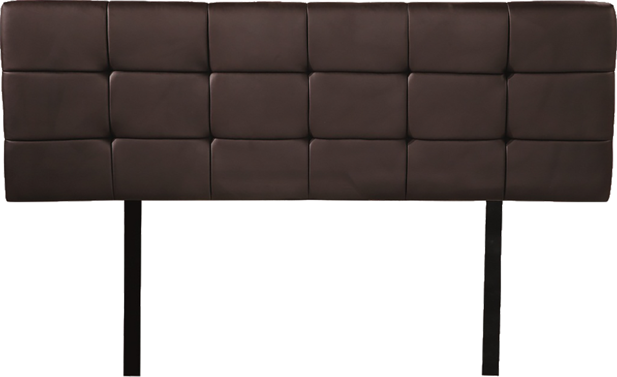 PU Leather Double Bed Deluxe Headboard Bedhead - Brown