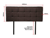 PU Leather Double Bed Deluxe Headboard Bedhead - Brown - Rear View