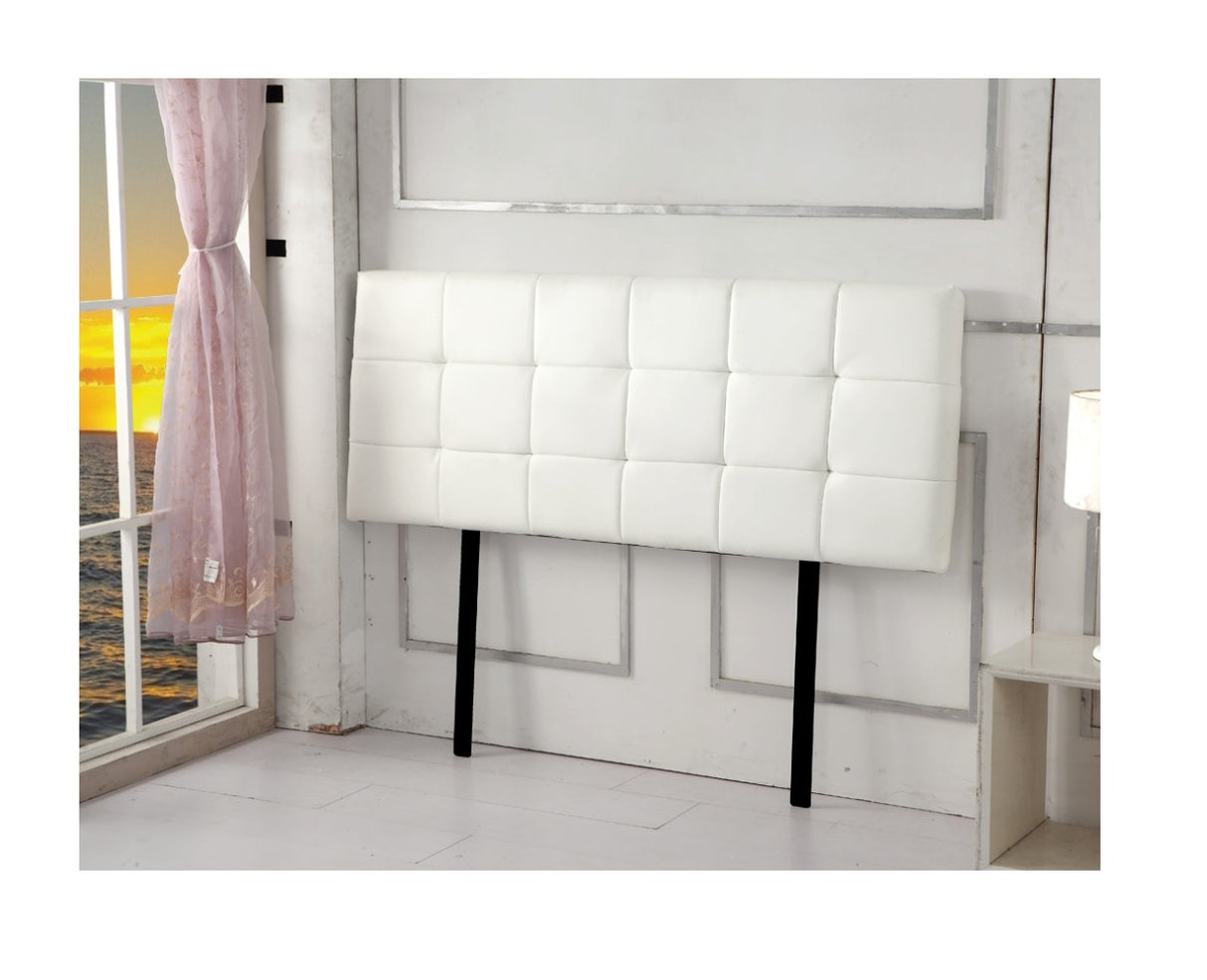 PU Leather Double Bed Deluxe Headboard Bedhead - White