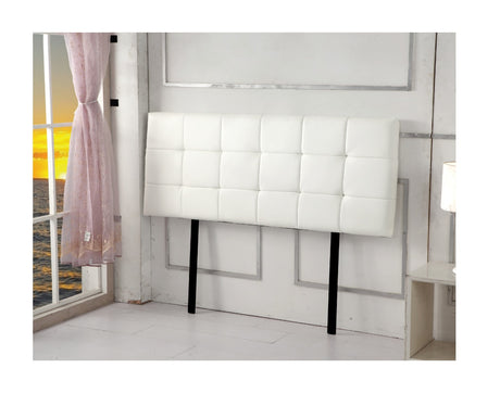 PU Leather Double Bed Deluxe Headboard Bedhead - White