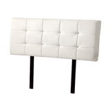 PU Leather Double Bed Deluxe Headboard Bedhead - White - Side View