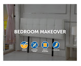 PU Leather Double Bed Deluxe Headboard Bedhead - White