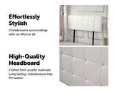 PU Leather Double Bed Deluxe Headboard Bedhead - White - 45-Degree Angle