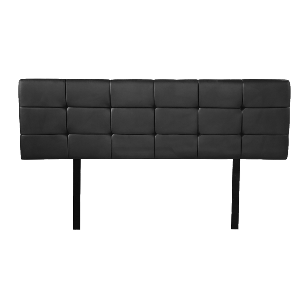 PU Leather Queen Bed Deluxe Headboard Bedhead - Black