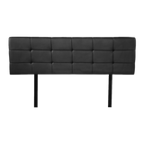 PU Leather Queen Bed Deluxe Headboard Bedhead - Black