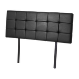 PU Leather Queen Bed Deluxe Headboard Bedhead - Black - Top-Down View