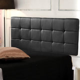 PU Leather Queen Bed Deluxe Headboard Bedhead - Black