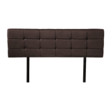 PU Leather Queen Bed Deluxe Headboard Bedhead - Brown - Side View