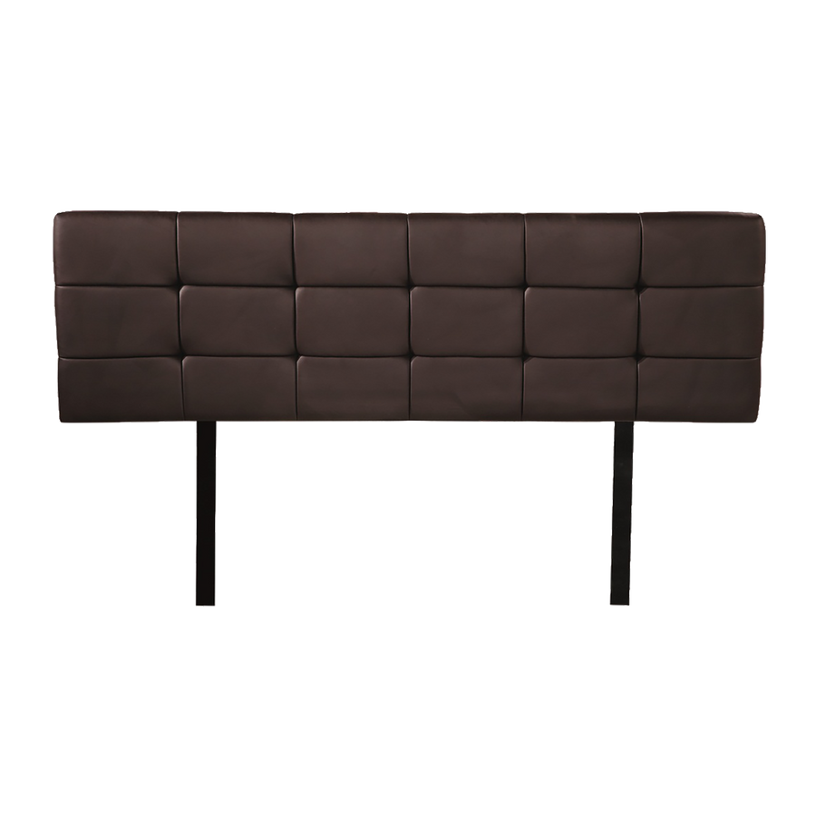 PU Leather Queen Bed Deluxe Headboard Bedhead - Brown