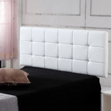 PU Leather Queen Bed Deluxe Headboard Bedhead - White - Side View