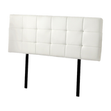 PU Leather Queen Bed Deluxe Headboard Bedhead - White - Top-Down View