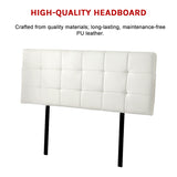 PU Leather Queen Bed Deluxe Headboard Bedhead - White